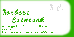 norbert csincsak business card